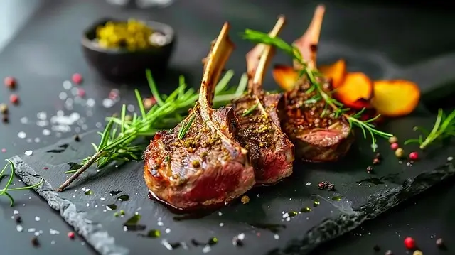 Close-up of a gourmet dish plated beautifully