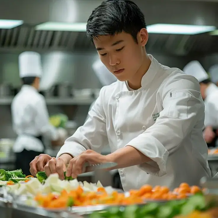 Our Head Chef plating a dish